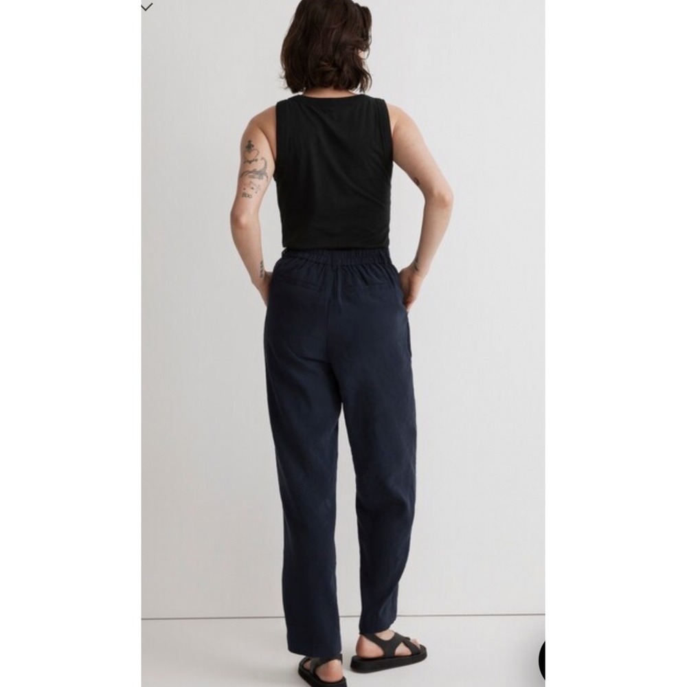 Madewell Tailored Tapered Pant in Softdrape Deep Indigo‎ Blue NL211 Size 4 NEW - Picture 3 of 6